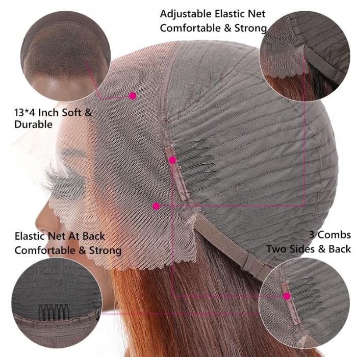 Incolorwig Body Wave 13*4 Lace Front Wig Pre Plucked Money Piece Dark Brown With Face Frame Highlight Wigs