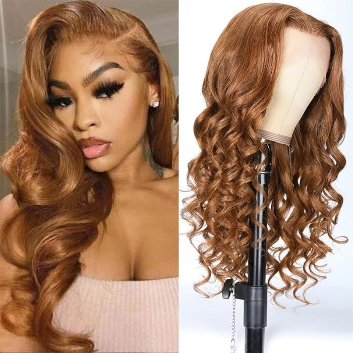 Incolorwig Fall Color Wigs 13*4 Lace Frontal Body Wave Wig Brown Colored 150% Density