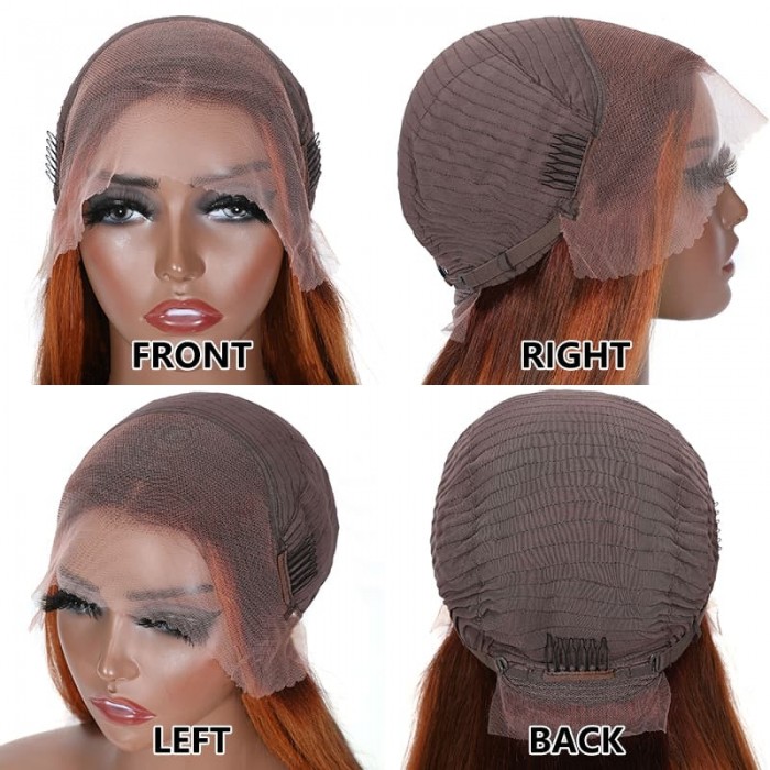Incolorwig Fashion Colored Wigs Ginger Color Mixed #88J 13x4 Lace Front Straight Human Hair Wigs