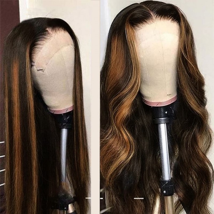 Incolorwig Brown Colored Body Wave Middle Part Wig #FB30 Color Glueless Wig 150% Density