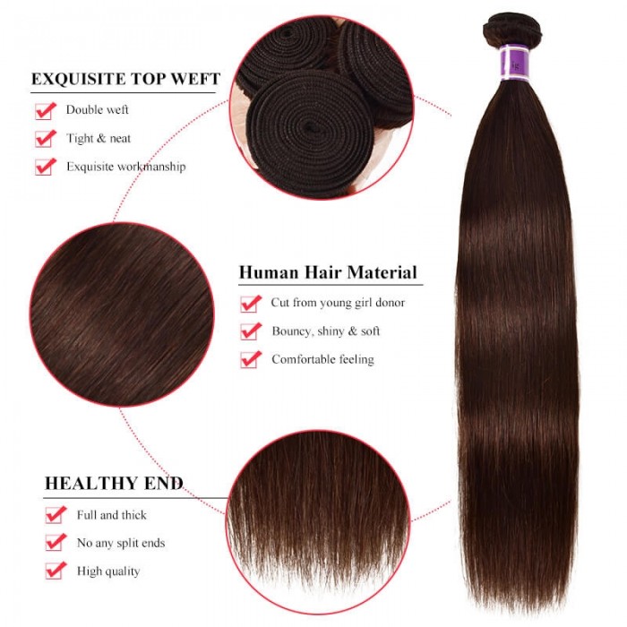 Incolorwig Mild Straight Hair 1 Bundle Human Hair Weave Novel #2 Color