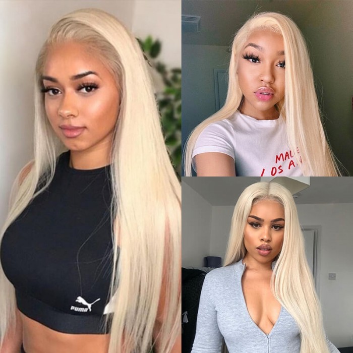Incolorwig Salable Color #613 Blonde Straight Peruvian Hair 4 Bundles Deals Human Hair Weave