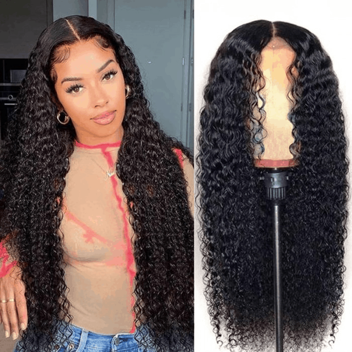 Incolorwig Glueless HD Lace Wigs 5x5 Lace Closure Curly Wave Hair Wigs 180% Hair Density