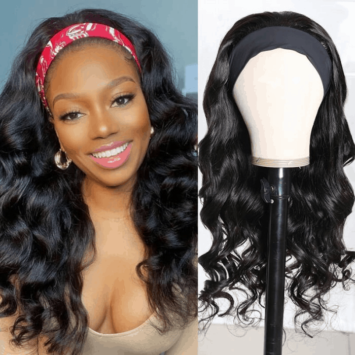 Incolorwig Latest Headband Wig Natural Black Body Wave Hair 150% Density Wig