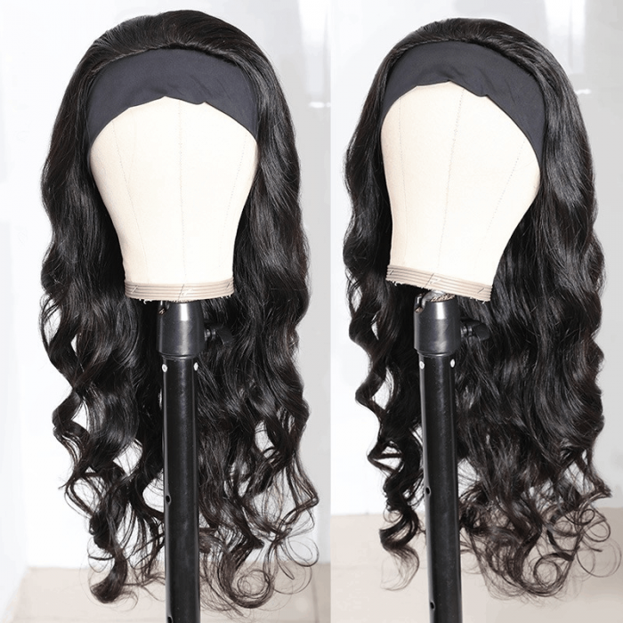 Incolorwig Latest Headband Wig Natural Black Body Wave Hair 150% Density Wig