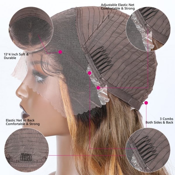 Incolorwig Ombre Highlight Color Loose Wave 13x4 Lace Front Wigs Pre Plucked With Baby Hair