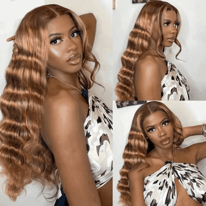 Incolorwig Honey Blonde Body Wave T Part Wig With Baby Hair 150% Density 13x4 Lace Frontal Human Hair