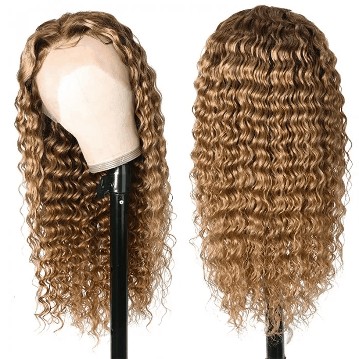 Incolorwig Honey Blonde 13x4 Pre Plucked Deep Wave Ombre Colored Lace Frontal Wig For Women