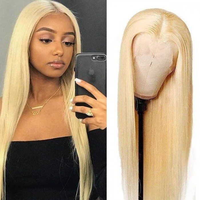 Incolorwig 613 Blonde Wig Straight Human Hair 150% Density Pre Plucked 13x6 Deep Part Blonde Lace Front Wigs