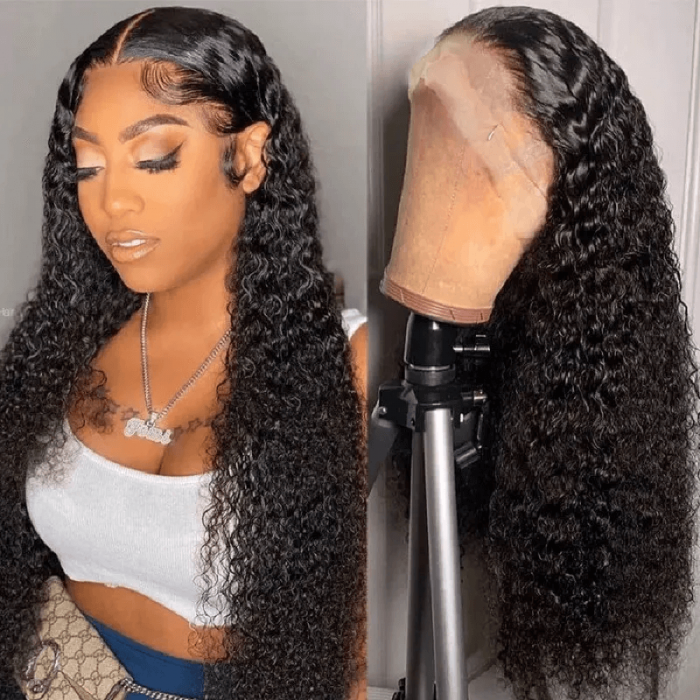 Incolorwig 13x4 HD Lace Wigs Jerry Curly Lace Front Wigs Human Hair Transparent Lace Wigs