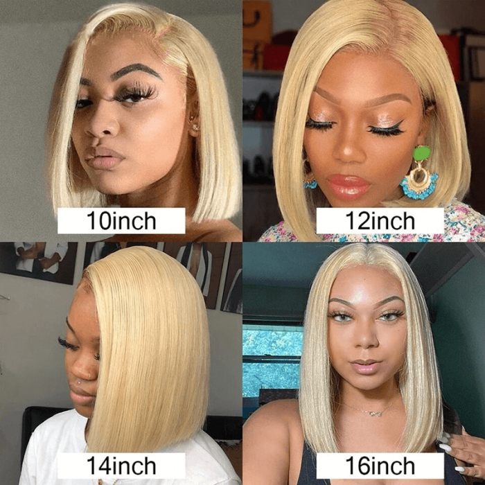 Incolorwig 13x4 Transparent Lace 613 Blonde Bob Wig Straight Human Hair Wig 150% Density  