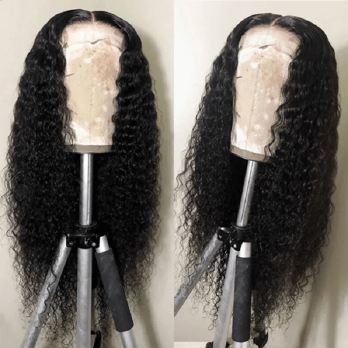 Incolorwig 13x6 Jerry Curly Lace Frontal Wigs 100% Human Virgin Hair Wigs Natural Black