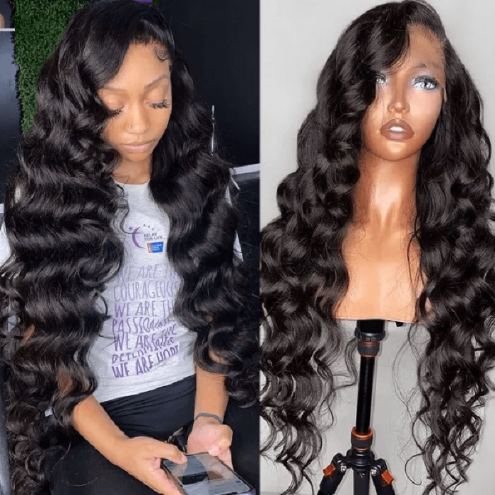 Incolorwig 180% Density Body Wave HD Invisible Lace Front Human Hair Wigs 13x4 Natural Color Pre Plucked