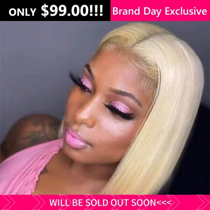 #613 Blonde 4×4 Lace Closure Bob Wigs Transparent Lace Wigs