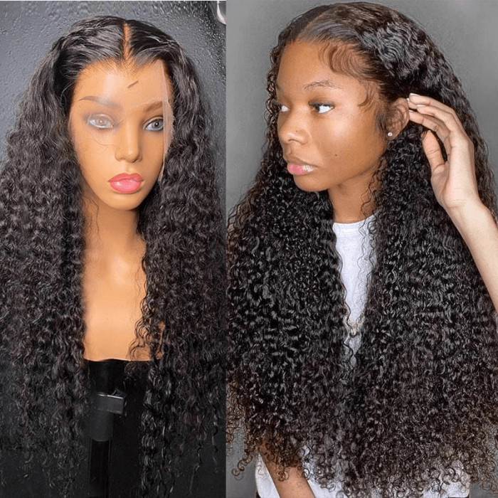 Incolorwig Best Deep Wave Human Hair Wigs Natural Black 13x4 Lace Front Wigs With Baby Hair