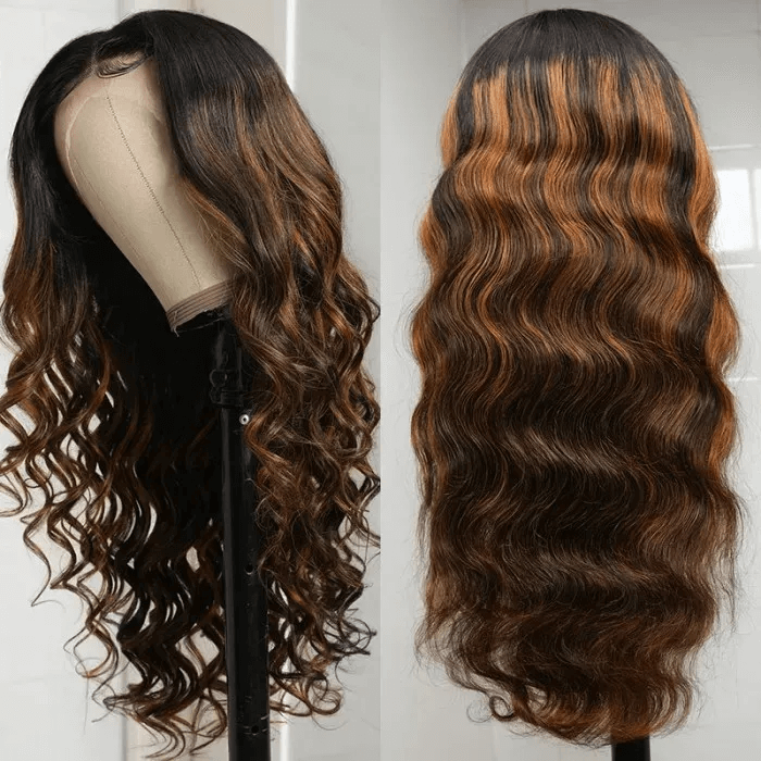Incolorwig Body Wave 13*5*0.5 Lace T Part Wig #FB30 Highlight Color 13x4 Lace Frontal Ombre Wig