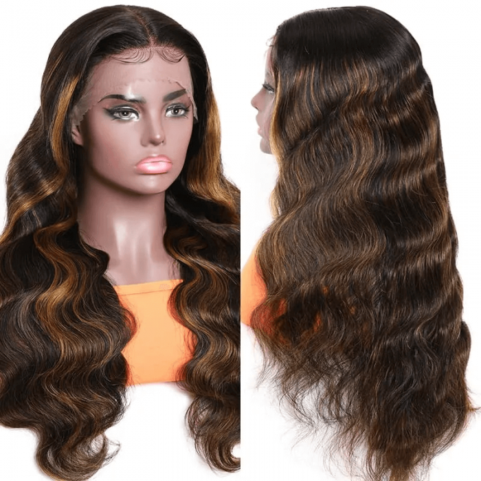 Incolorwig Body Wave 13*5*0.5 Lace T Part Wig #FB30 Highlight Color 13x4 Lace Frontal Ombre Wig