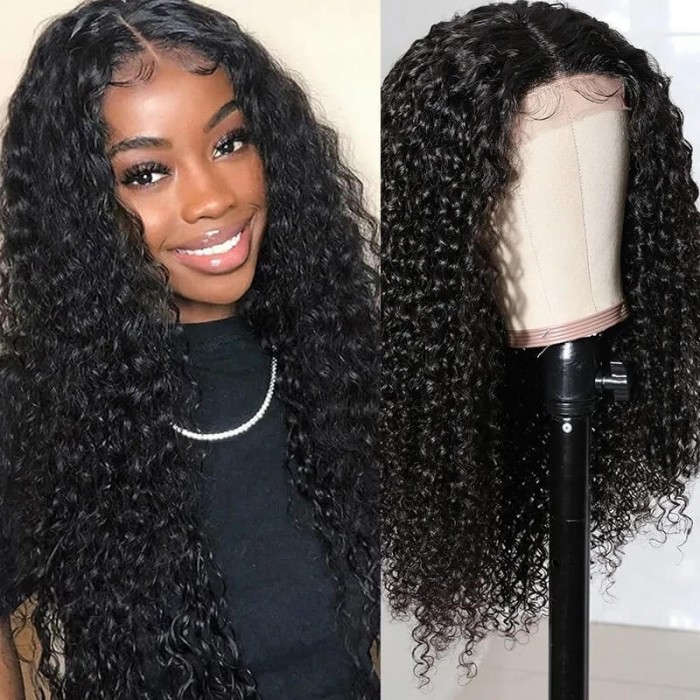 Incolorwig Hot Sale Jerry Curly Wigs Hairline Lace Part Wigs 150% Density 13*4 Lace Front Thick Human Hair Afro Curly Wigs