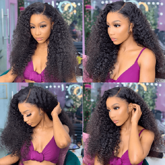 Incolorwig Glueless 5x5 HD Swiss Lace Front Wigs Breathability 180% Density Kinky Curly Wigs