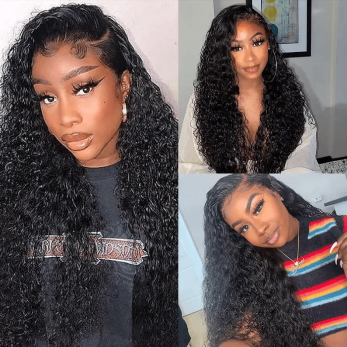 Incolorwig Natural Black Jerry Curly U Part Human Hair Wigs No Glue 150% Density Wear And Go Wigs