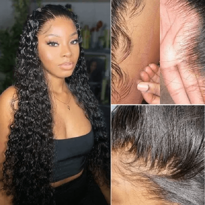 Incolorwig Natural Color Jerry Curly Hair 13x4 HD Lace Wigs Human Hair Wigs 150% Density
