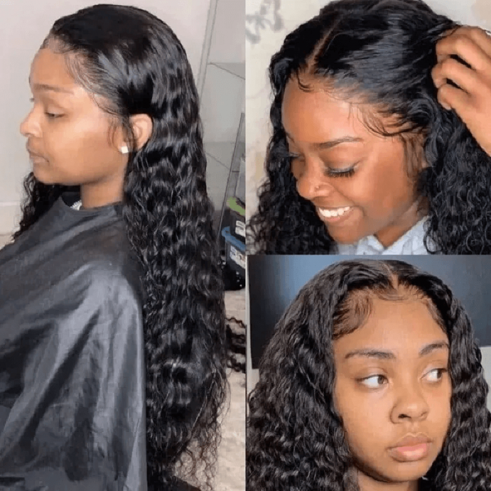 Incolorwig 13x6 Jerry Curly Lace Frontal Wigs 100% Human Virgin Hair Wigs Natural Black