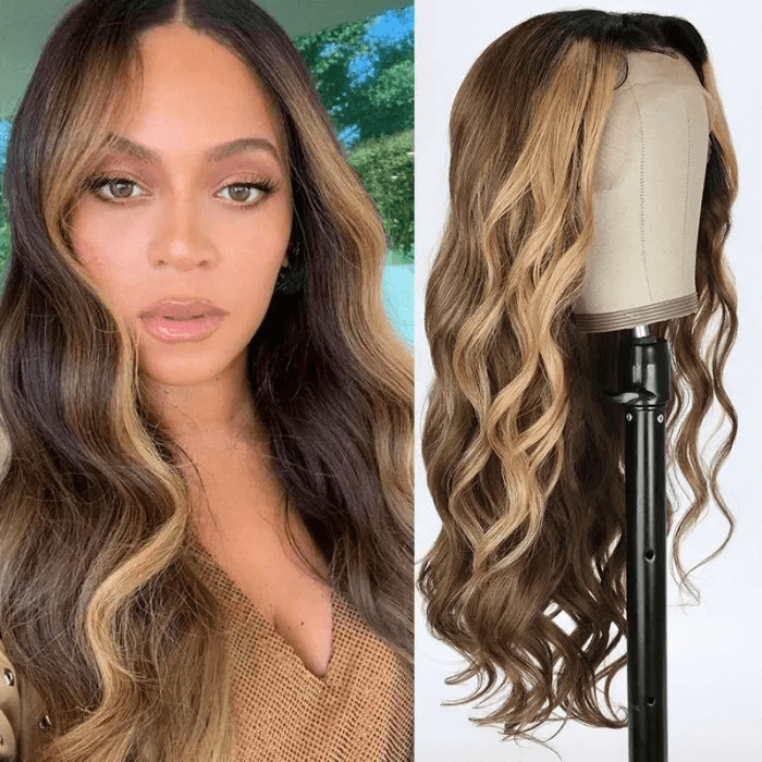 Incolorwig Ombre Highlight Color Loose Wave 13x4 Lace Front Wigs Pre Plucked With Baby Hair