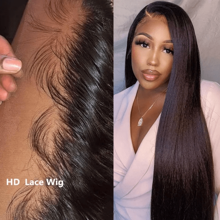 Incolorwig Straight Hair 13x4 HD Lace Wigs Transparent Lace Front Wigs 150% Density