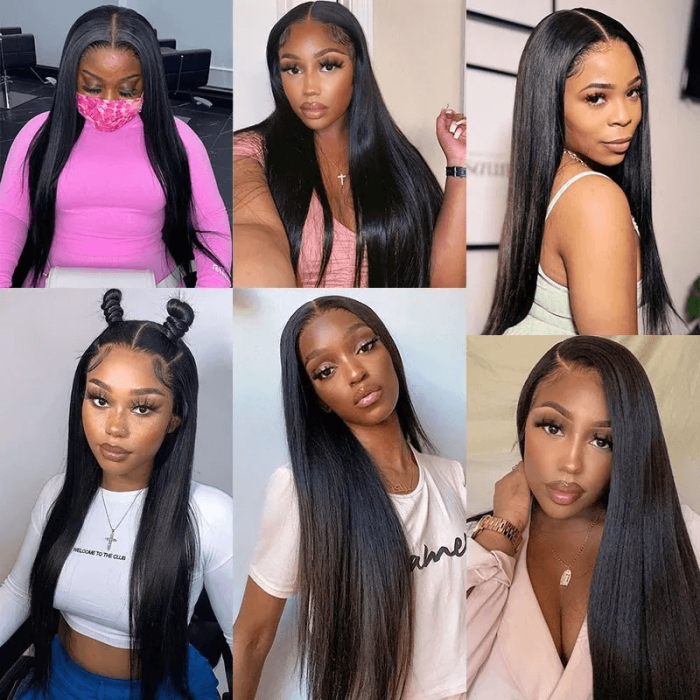 Incolorwig Straight Human Hair 13 by 6 Inch HD Lace Wig 180% Density Transparent Lace Wig