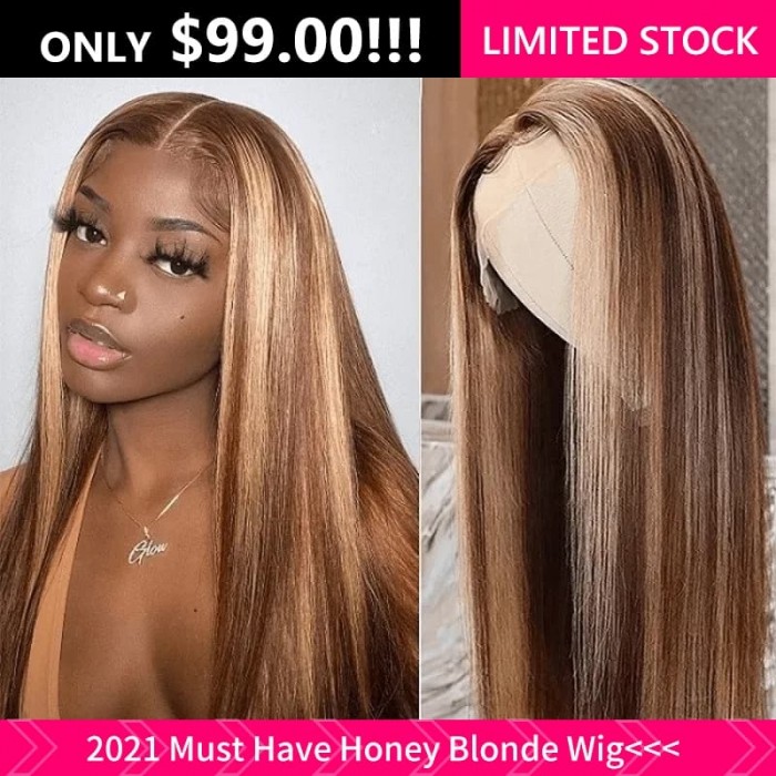Must Have #TL412 Hondy Blonde Straight Human Hair Wigs