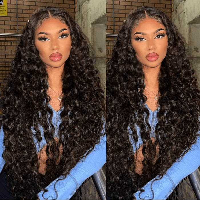 Incolorwig Wet And Wavy Deep Wave V Part Wigs Magic Quickly Change Hairstyle Straight To Deep Wave Wig