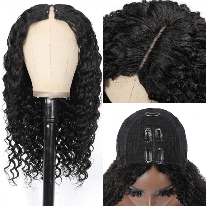 Incolorwig Wet And Wavy Deep Wave V Part Wigs Magic Quickly Change Hairstyle Straight To Deep Wave Wig