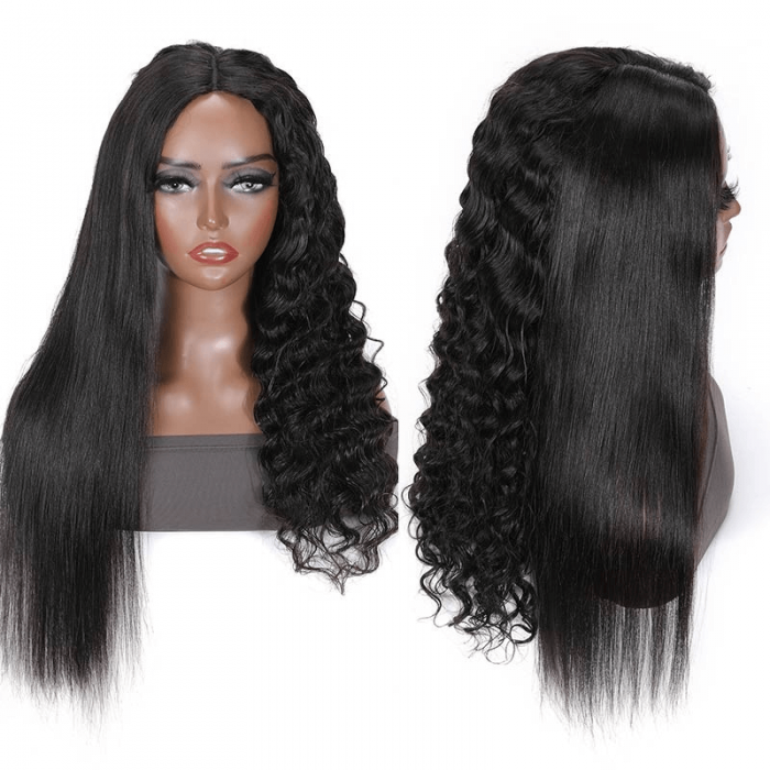 Incolorwig Wet And Wavy Deep Wave V Part Wigs Magic Quickly Change Hairstyle Straight To Deep Wave Wig