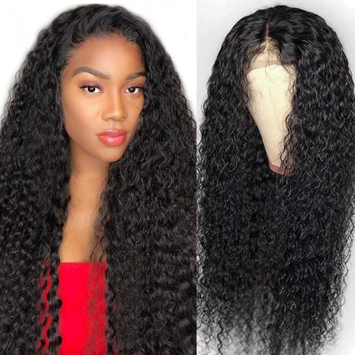Incolorwig Jerry Curly 4x4 Lace Closure Wigs Human Virgin Hair Pre Plucked Natural Hairline 150% Density