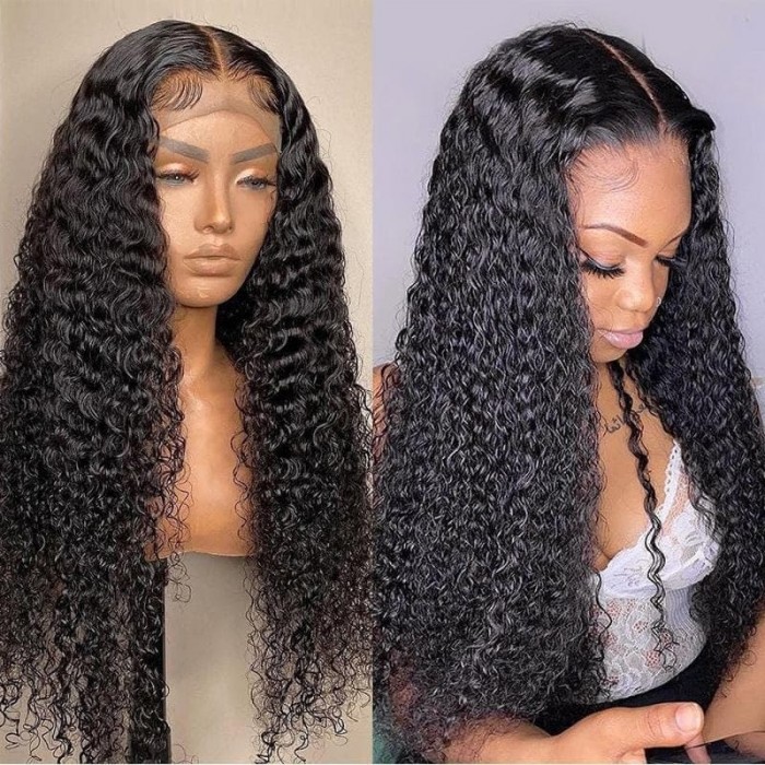Incolorwig Jerry Curly 4x4 Lace Closure Wigs Human Virgin Hair Pre Plucked Natural Hairline 150% Density