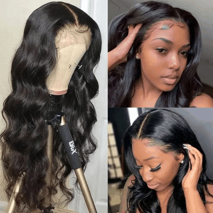 Incolorwig Natural Color Body Wave Human Hair Wigs 150% Density Lace Part Wigs Pre-plucked 13*4 Lace Front Wigs For Sale