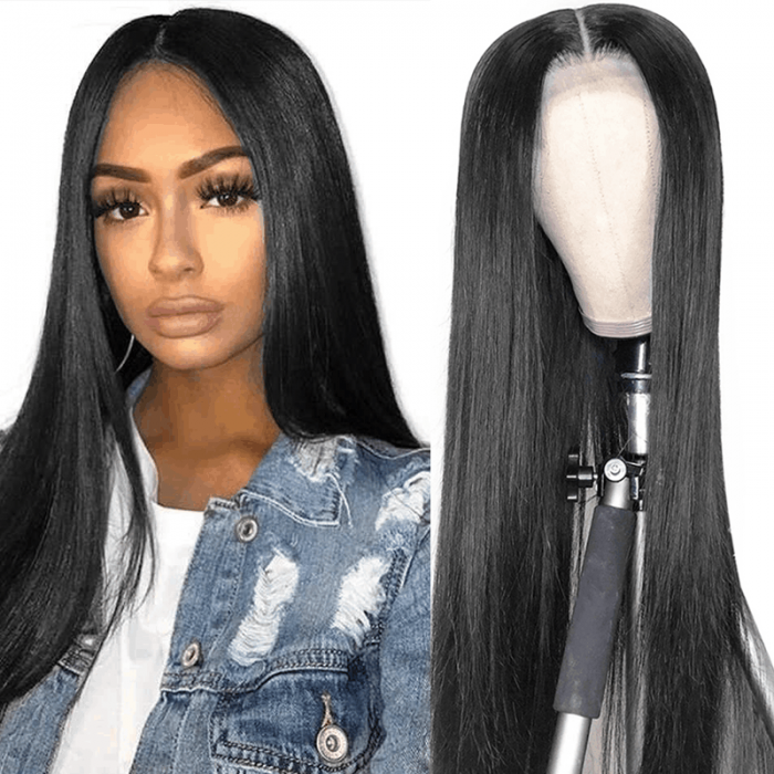 Incolorwig 150% Density Long Straight 13x4 Lace Front Wigs Virgin Human Hair Wig With Baby Hair
