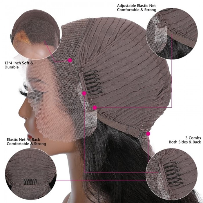 Incolorwig Skunk Stripe Wig With Honey Blonde Highlights Loose Wave Lace Front Wig With Streaks In Front