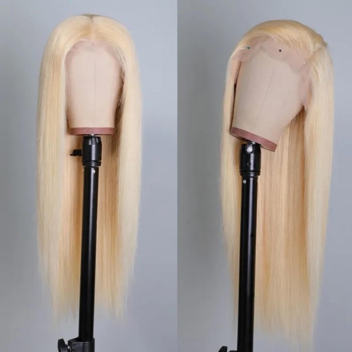 Incolorwig 613 Blonde Wig Straight Human Hair 150% Density Pre Plucked 13x6 Deep Part Blonde Lace Front Wigs