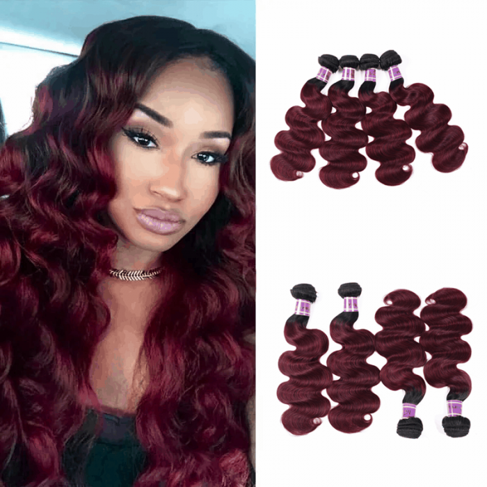 Incolorwig Salable Color #TB99J Body Wave Brazilian Hair Weave 4 Bundles Deals