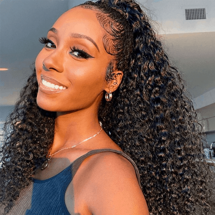 Incolorwig Glueless Kinky Curly V Part Wigs Real Scalp Human Hair Wig No Leave Out U Part Wig