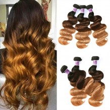 Incolorwig Virgin Peruvian Human Body Wave Hair Weave  #T1B427 Ombre Human Hair Weave 3 Bundles