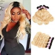 Incolorwig Quality Peruvian Human Hair #T1B613 Ombre Blonde Body Wave 4 Bundles Deals 