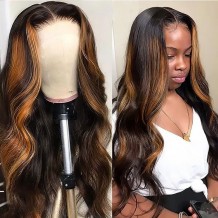 Incolorwig Brown Color Body Wave 13*4 Lace Front Wigs 150% Density FB30 Highlight Wigs