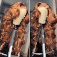 Incolorwig Auburn Brown Loose Wave 13x4 Lace Front Wigs 180% Density Highlight Big Voluminous Curls Long Wig