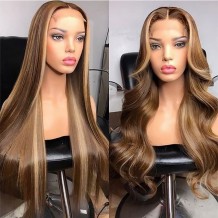 Incolorwig #TL412 Highlight Straight Human Hair Wigs 13x5x0.5 T Part Wig Best 13x4 Lace Front Wig Honey Blonde Wigs