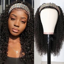 Incolorwig Glueless Human Hair Wigs Kinky Curly Hair 3/4 Half Wigs 150% Density