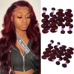 Incolorwig Peruvian Virgin Human Hair Weave 4 Bundles Deals 99J Body Wave Hair