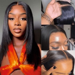 Incolorwig Straight Human Hair 13*4 Lace Front Wigs For Women Layered Haircut Face Framing Wigs 150% Density