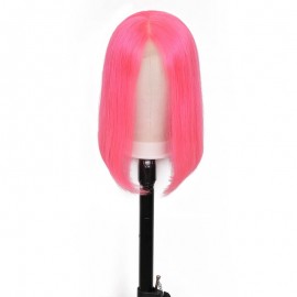 Incolorwig Colored Short Bob Wigs 13x4 Pre-plucked Lace Front Wigs 150% Density Pink Bob Wig Online Sale